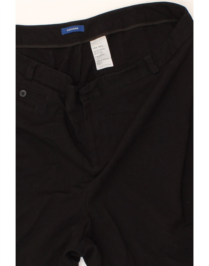 DOCKERS Womens Straight Casual Trousers W36 L32  Black Polyester Vintage Dockers and Second-Hand Dockers from Messina Hembry 