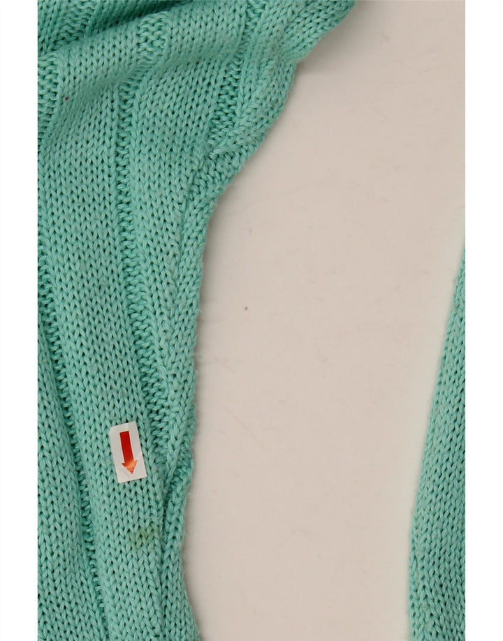 Maglione cardigan da donna vintage UK 14 grande verde