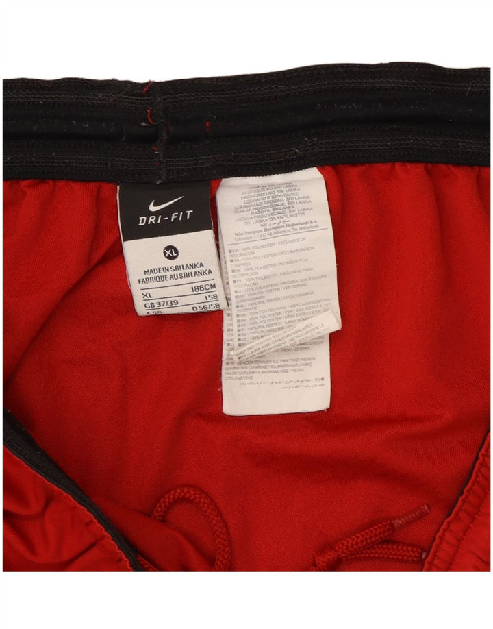 Pantaloncini sportivi Nike Dri Fit da uomo XL rosso in poliestere color block