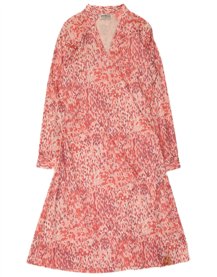 ANNARELLA Abito a trapezio da donna a maniche lunghe IT 46 Large Rosa Maculato