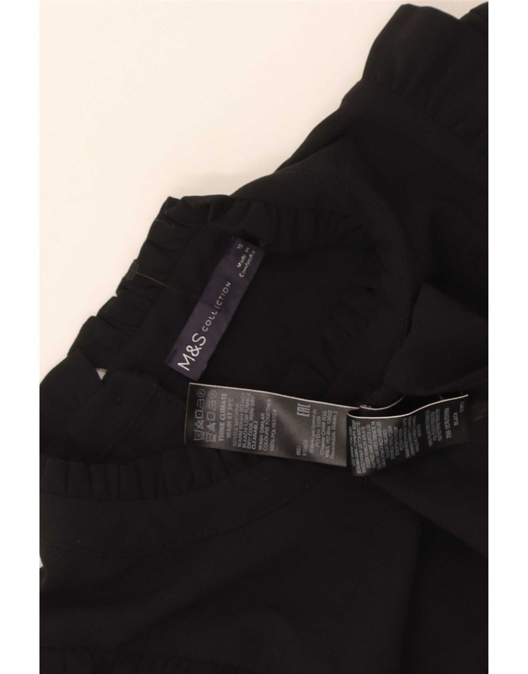 Abito a trapezio a maniche lunghe da donna Marks & Spencer UK 12 medio nero