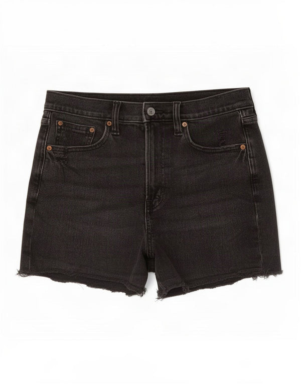 Pantaloncini di jeans a vita alta da donna Gap US 6 medi W28 cotone nero