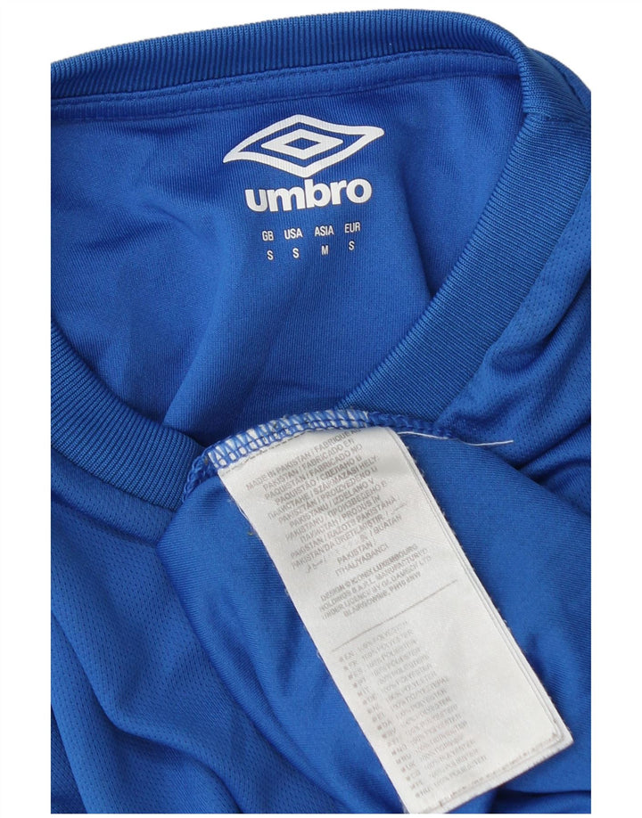 Umbro Maglietta grafica da uomo a maniche lunghe piccola in poliestere blu