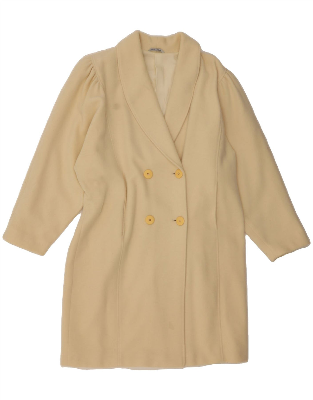 MORZOTTO Womens Double Breasted Coat UK 16 Large Off White Wool Vintage Morzotto and Second-Hand Morzotto from Messina Hembry 
