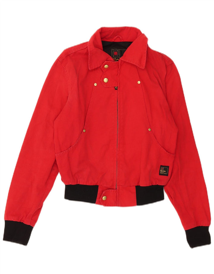 Giacca bomber da donna Richlu UK 12 Cotone color block rosso medio