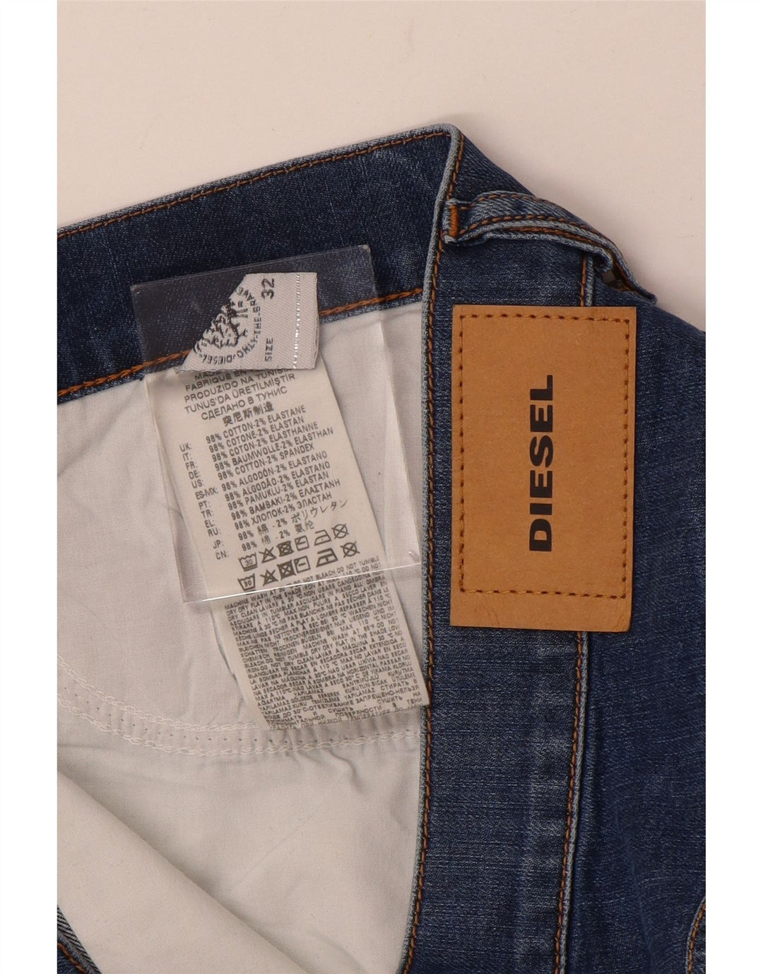 Jeans slim da uomo Diesel W32 L31 cotone blu