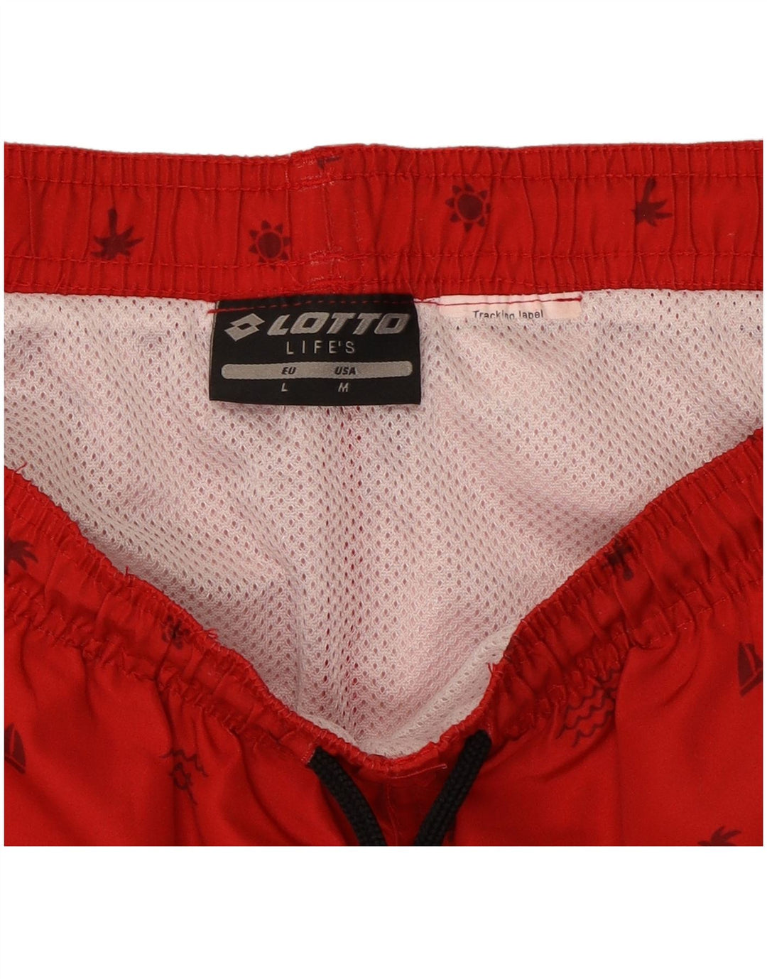 Pantaloncini da bagno grafici da uomo Lotto grandi rossi