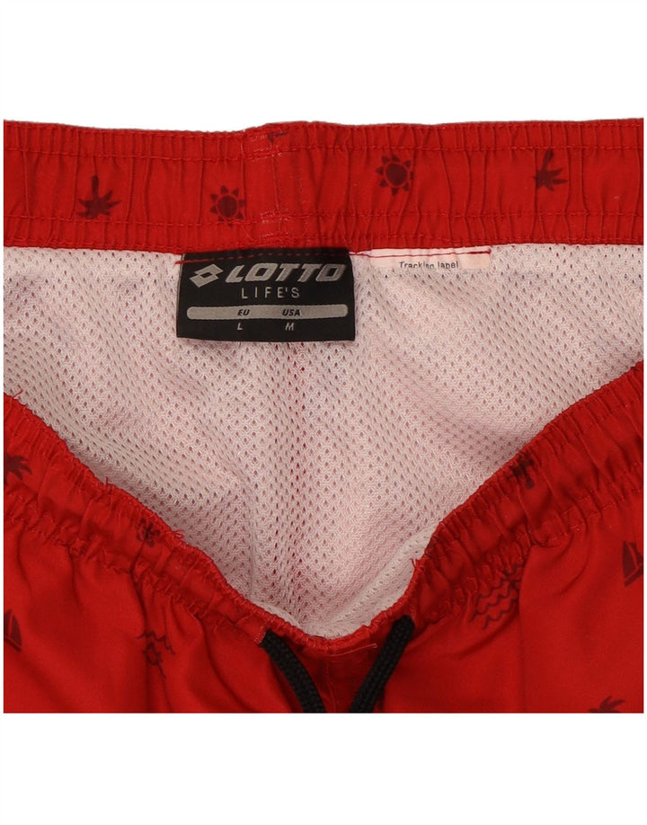 Pantaloncini da bagno grafici da uomo Lotto grandi rossi