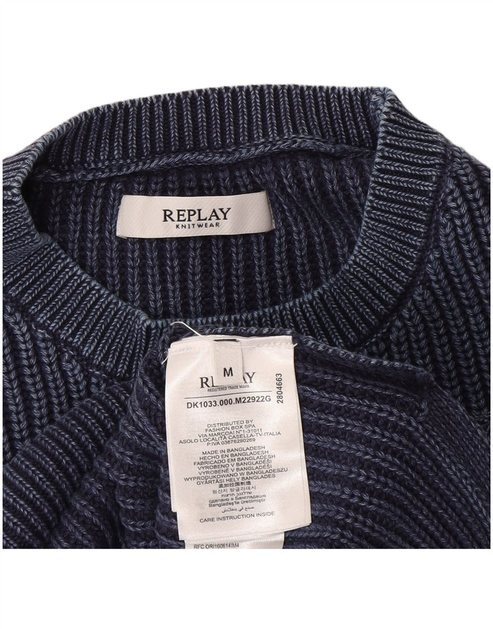 REPLAY Canottiera da donna Canotta UK 14 Cotone medio blu navy