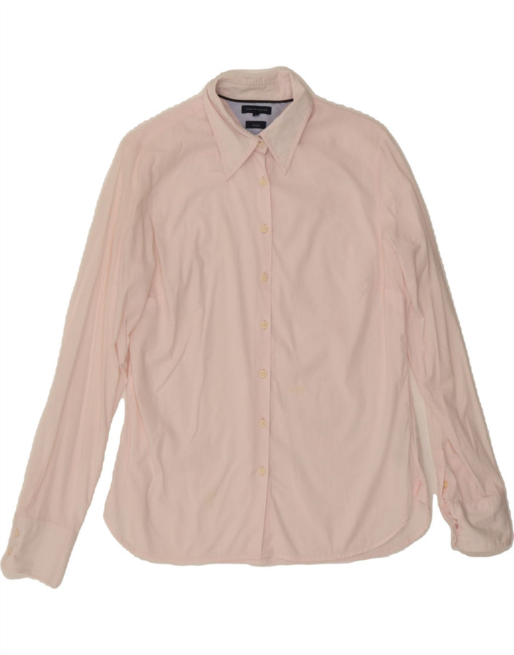 TOMMY HILFIGER Womens Stretch Shirt US 8 Medium Pink Cotton Vintage Tommy Hilfiger and Second-Hand Tommy Hilfiger from Messina Hembry 