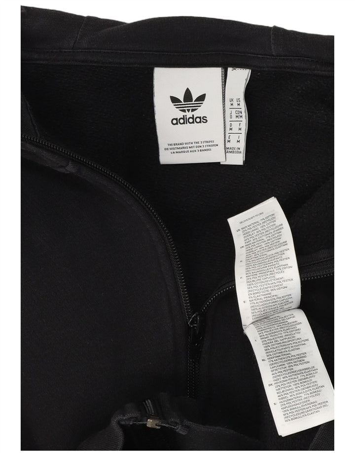 Maglione con cappuccio e zip da uomo ADIDAS in cotone nero medio