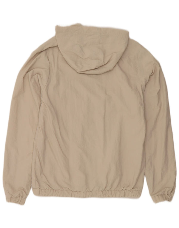 Ellesse, giacca antipioggia oversize con cappuccio da donna, UK 8, piccola, in nylon beige