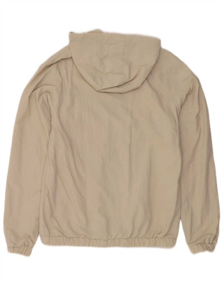 Ellesse, giacca antipioggia oversize con cappuccio da donna, UK 8, piccola, in nylon beige