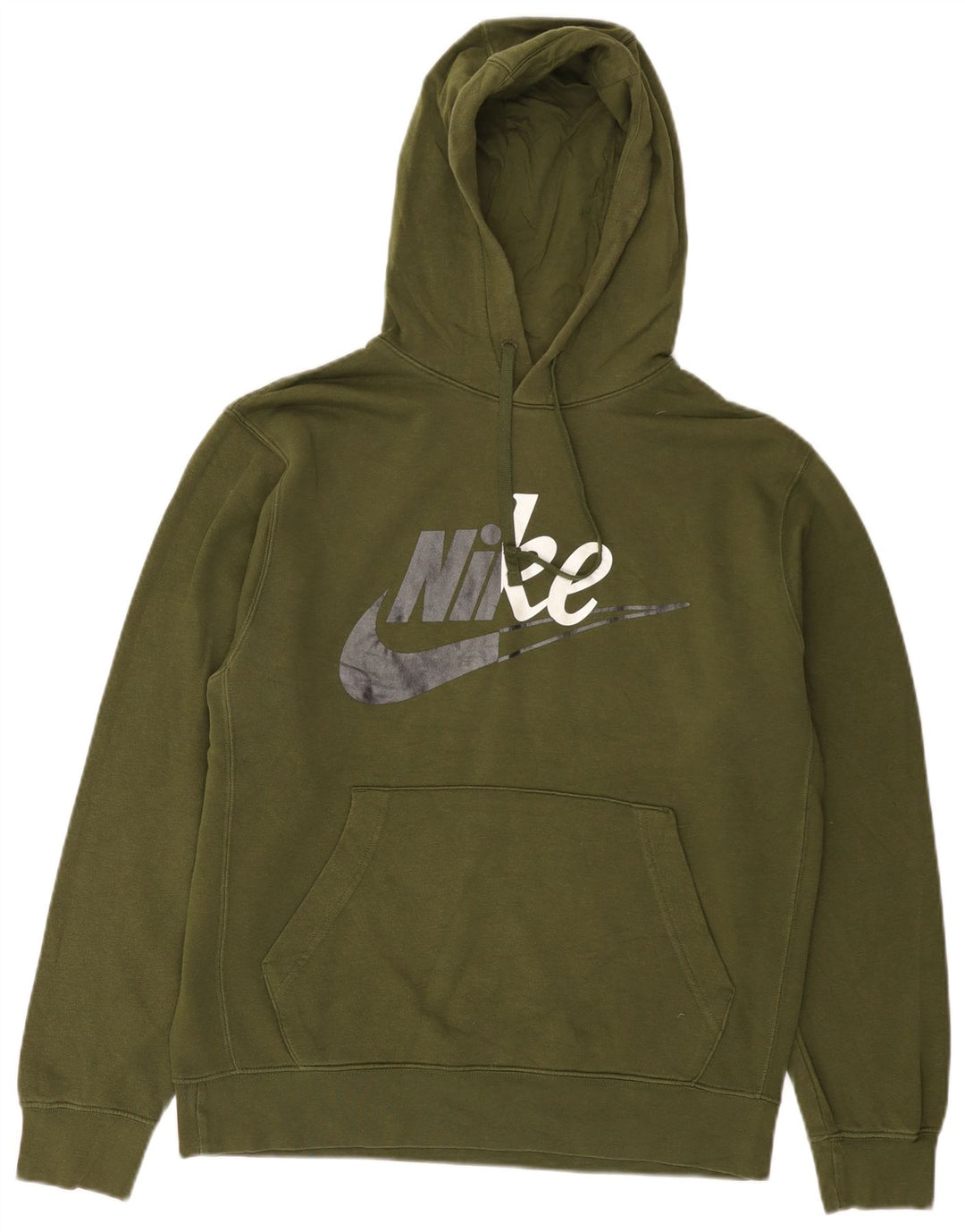 Felpa con cappuccio grafica Nike da uomo in cotone kaki medio