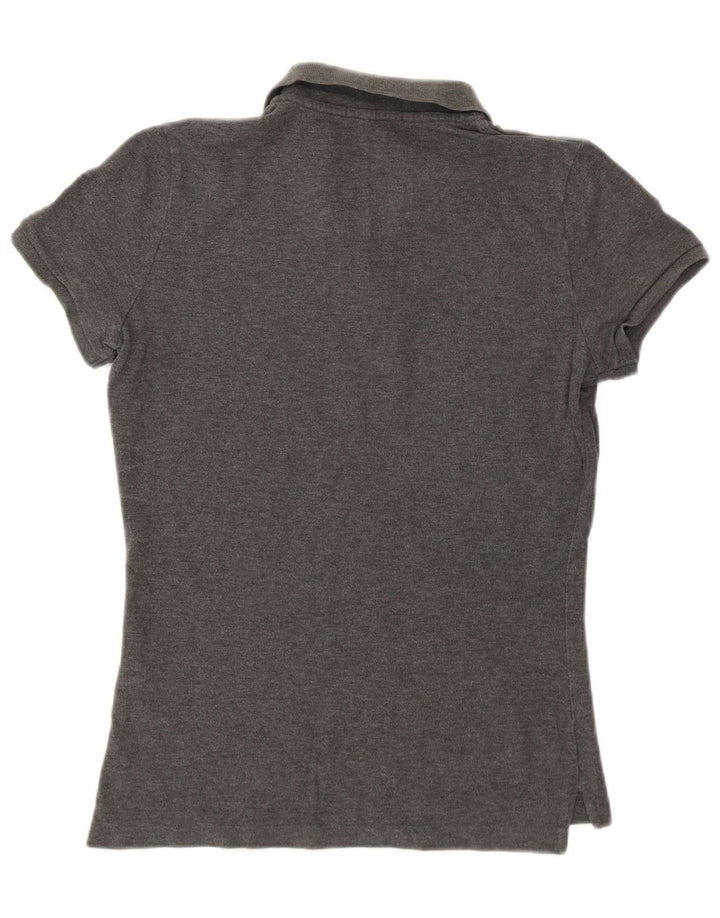RALPH LAUREN Womens Slim Fit Polo Shirt UK 14 Large Grey Cotton Vintage Ralph Lauren and Second-Hand Ralph Lauren from Messina Hembry 
