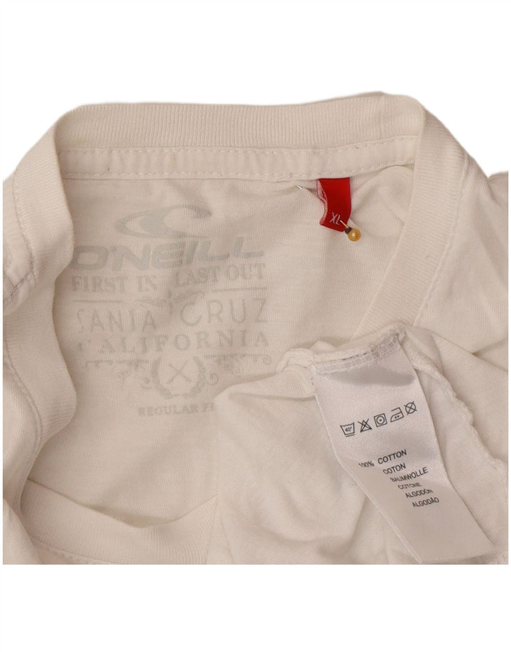 T-shirt grafica da uomo con vestibilità regolare O'Neill XL in cotone bianco