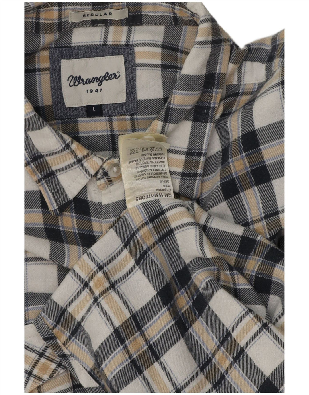 Camicia da uomo in flanella vestibilità regolare Wrangler, cotone a quadri multicolore grande