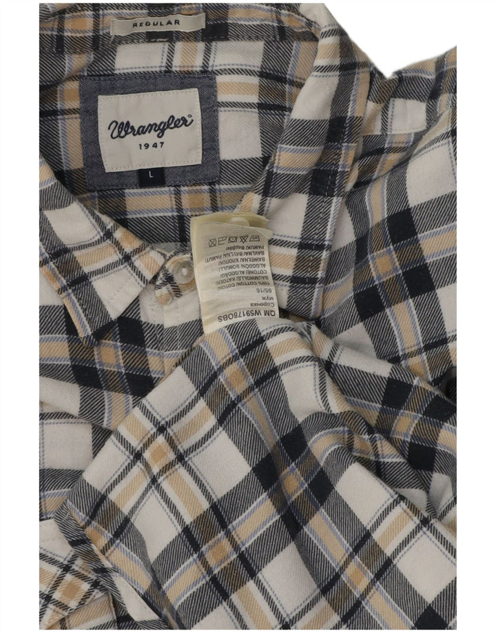 Camicia da uomo in flanella vestibilità regolare Wrangler, cotone a quadri multicolore grande