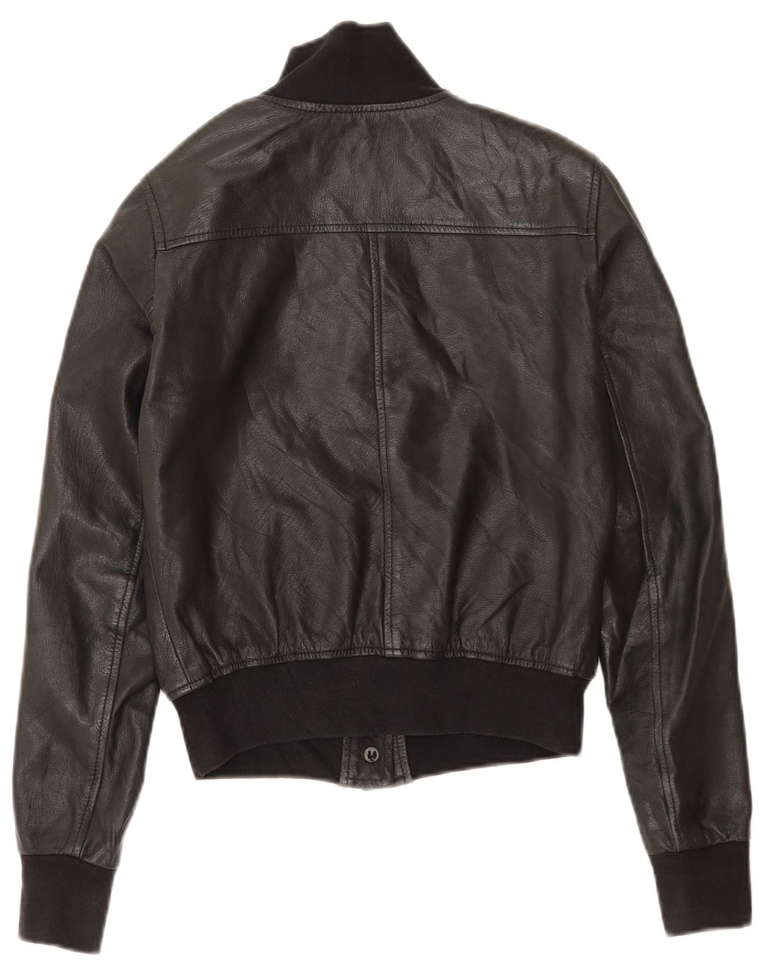 Giacca in pelle corta da donna vintage IT 38 XS in pelle nera