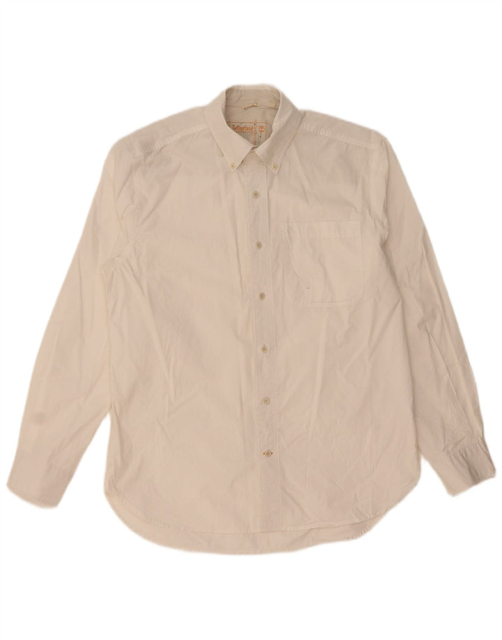 Camicia da uomo Timberland in cotone bianco medio