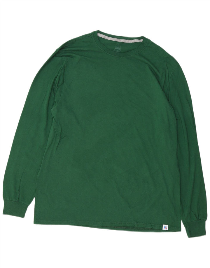 RUSSELL ATHLETIC Maglia da uomo a maniche lunghe XL in cotone verde