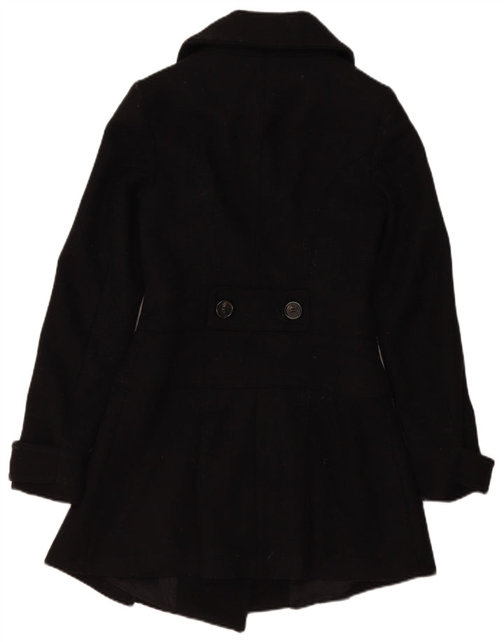 Cappotto Doppiopetto Donna Benetton IT 40 Small Nero Lana