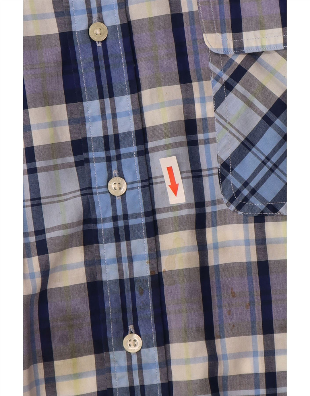 Camicia da uomo a maniche corte Nautica, cotone a quadri grandi blu