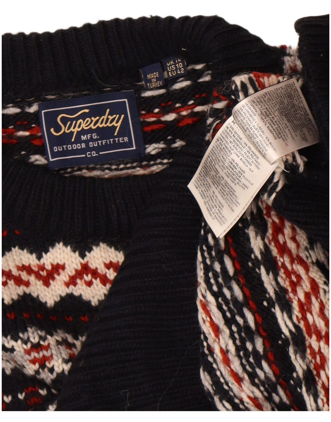 Maglione maglione girocollo da donna Superdry UK 14 grande multicolore