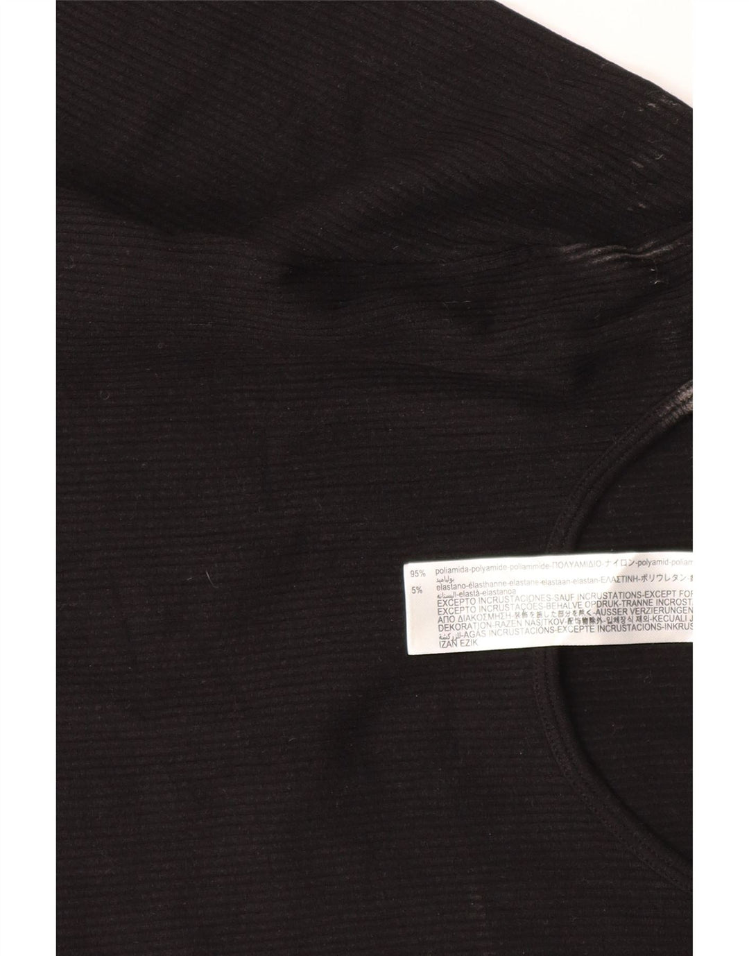 Top corto da donna Zara a maniche lunghe UK 4 XS nero in poliammide