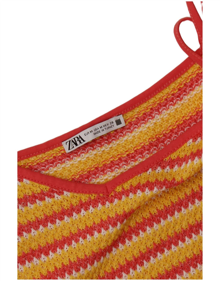 Prendisole da donna Zara UK 12 medio a righe gialle