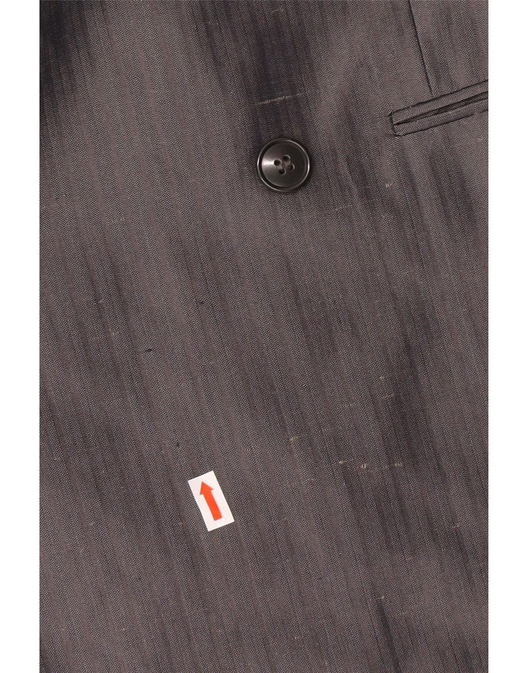 VINTAGE Mens Double Breasted Blazer Jacket IT 46 Large Grey Pinstripe Silk