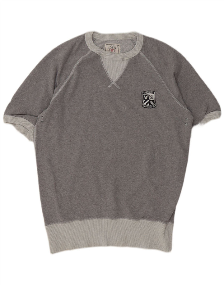 Felpa da uomo a maniche corte LYLE & SCOTT in cotone grigio medio