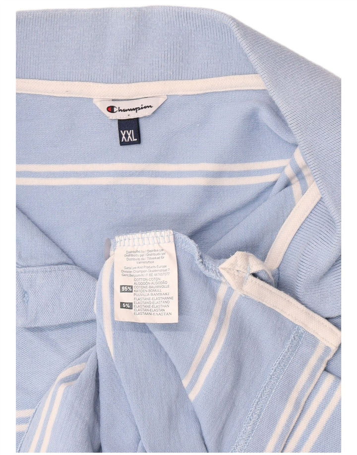 Polo da uomo Champion 2XL cotone a righe blu