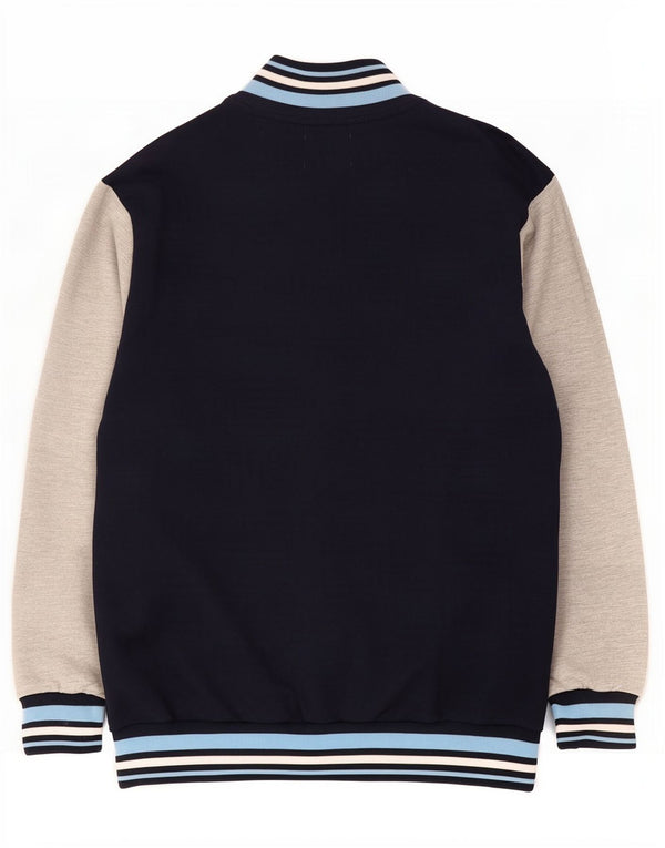 Felpa grafica da donna Sergio Tacchini maglione UK 14 medio blu navy