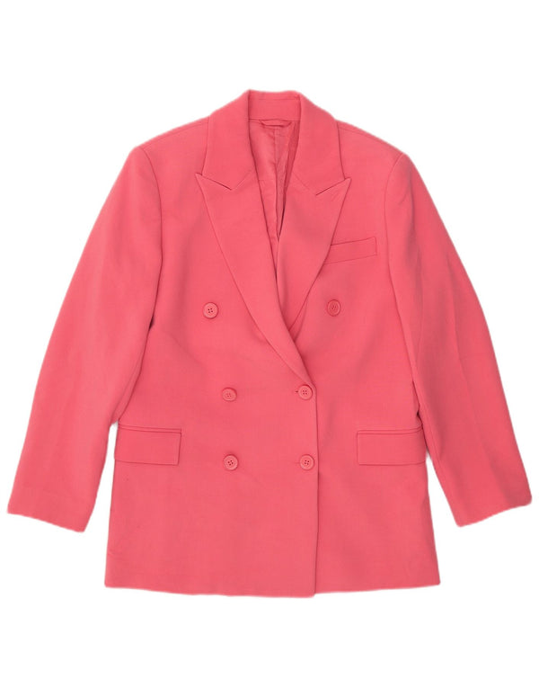 Giacca blazer da donna doppio petto vestibilità ampia Benetton UK 6 XS Rosa