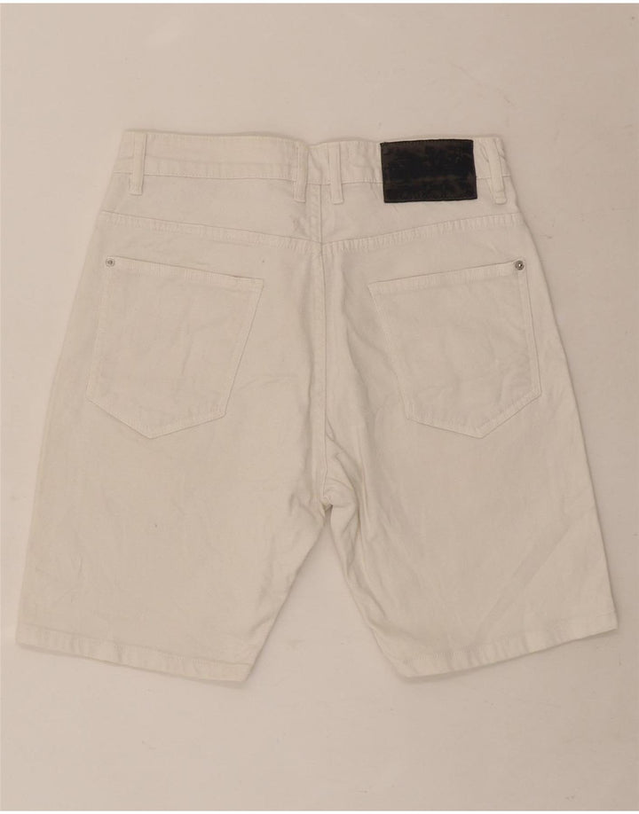 Pantaloncini di jeans da uomo Zara EU 38 piccoli W30 cotone bianco