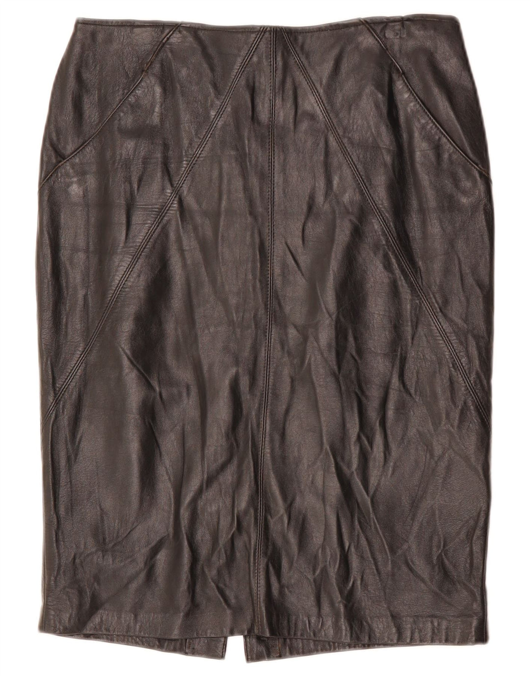 Gonna in pelle da donna VINTAGE W32 grande nera