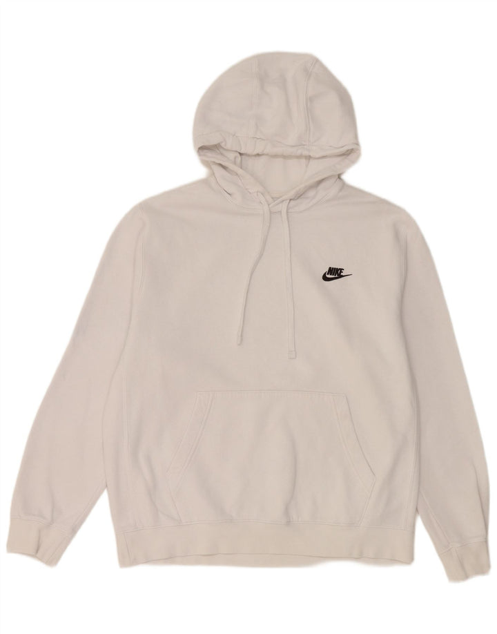 Maglia con cappuccio Nike da uomo in cotone bianco medio