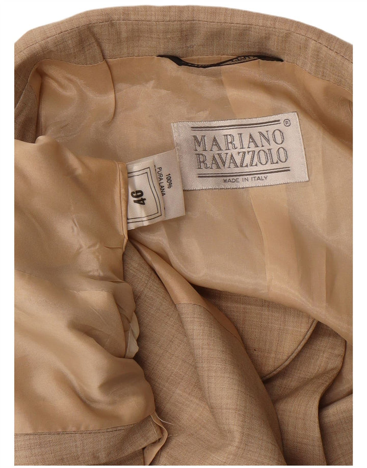 Giacca Blazer Ravazzolo Uomo 2 Bottoni IT 46 Small Beige Lana Vergine