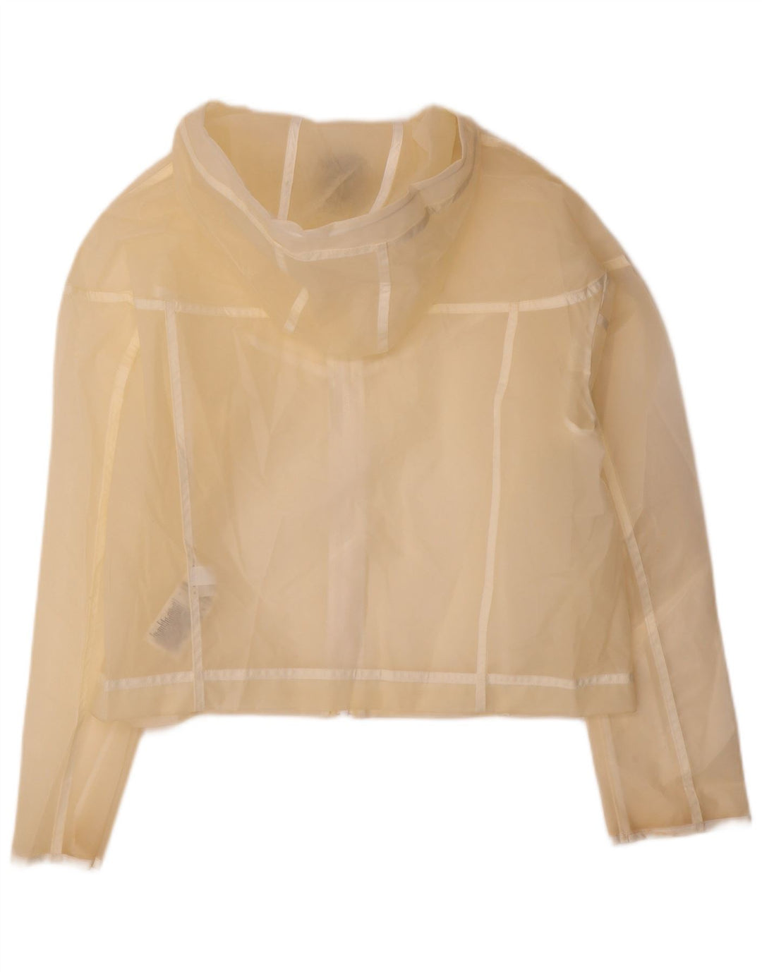 Giacca antipioggia oversize con cappuccio Nike da donna UK 10 Small Off White Poliuretano