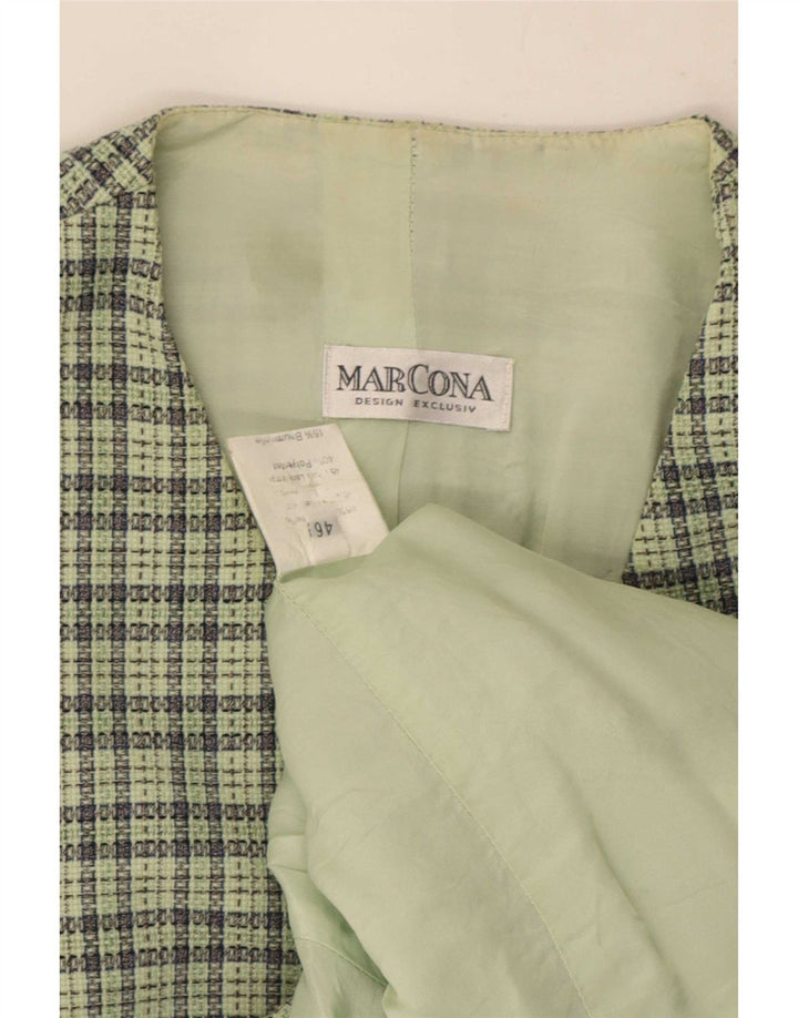 Gilet Vintage da Donna IT 46 Lana a quadri Verdi Grandi