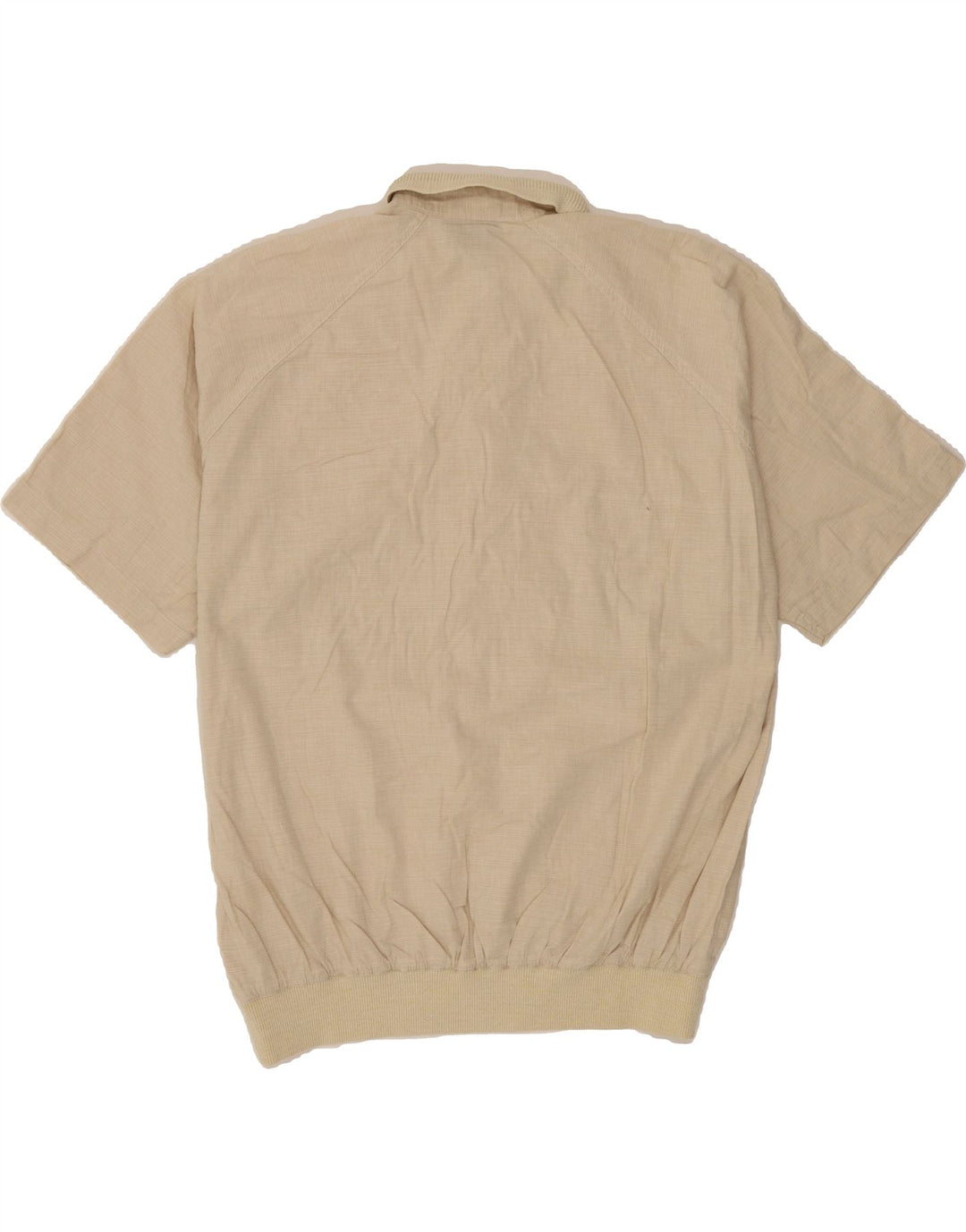 CANDA Mens Short Sleeve Pullover Shirt Large Beige Cotton Vintage Canda and Second-Hand Canda from Messina Hembry 