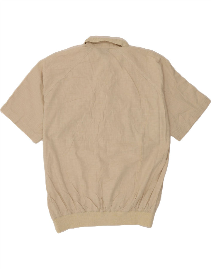 CANDA Mens Short Sleeve Pullover Shirt Large Beige Cotton Vintage Canda and Second-Hand Canda from Messina Hembry 