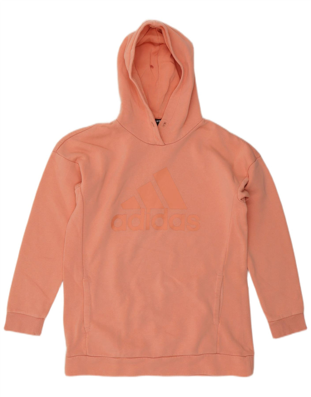 Maglione con cappuccio grafico oversize da donna ADIDAS UK 8/10 piccolo cotone arancione
