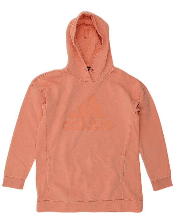 Maglione con cappuccio grafico oversize da donna ADIDAS UK 8/10 piccolo cotone arancione