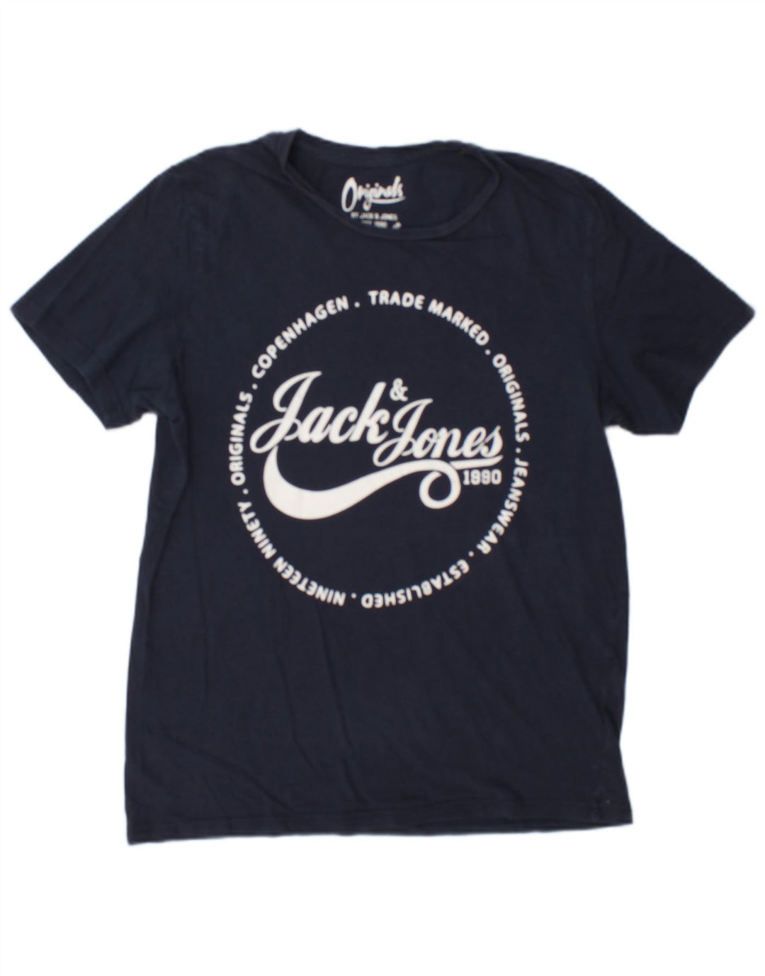 T-shirt grafica da uomo Jack & Jones Top in cotone blu navy medio