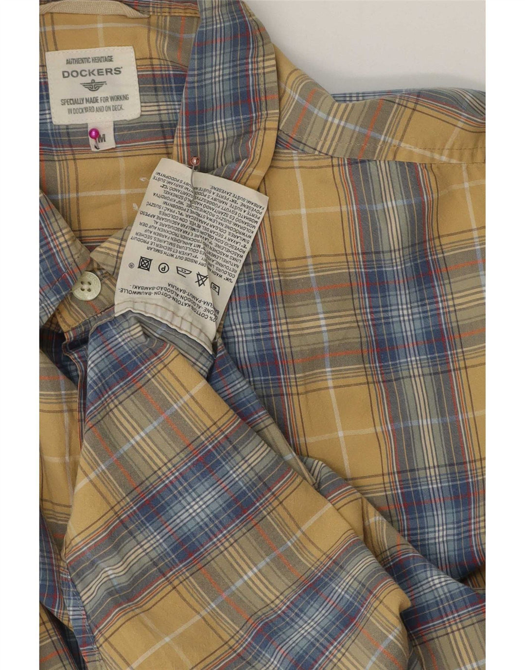 Camicia da uomo Dockers in cotone a quadri giallo medio