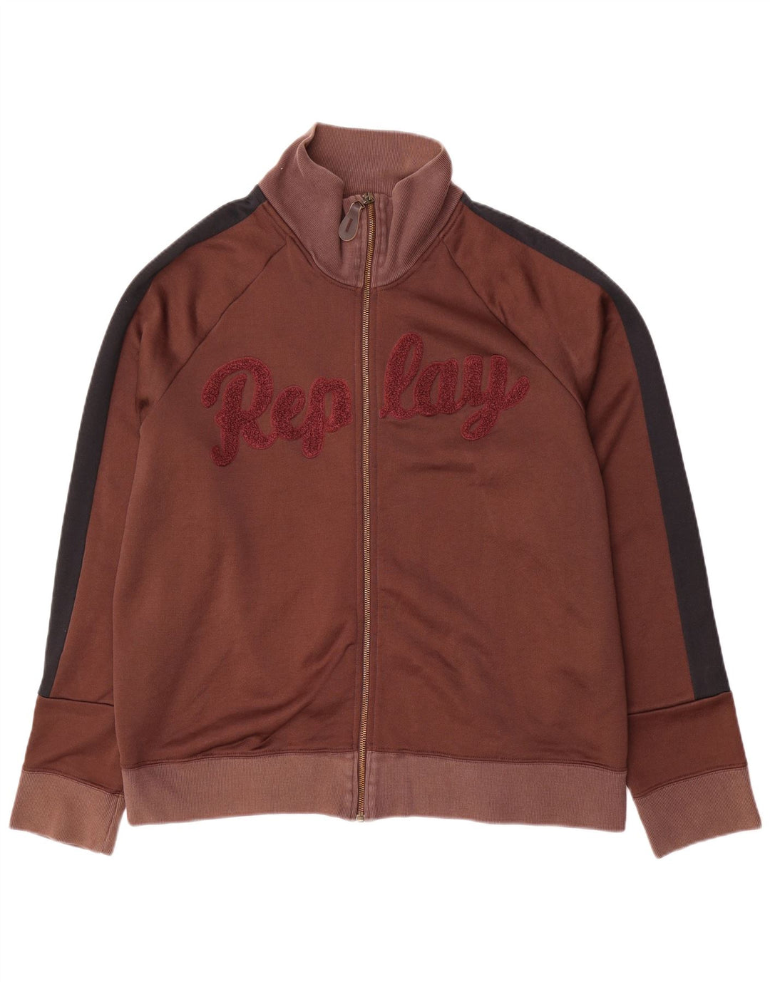 Giacca da tuta grafica da uomo Replay 2XL Poliestere color block marrone