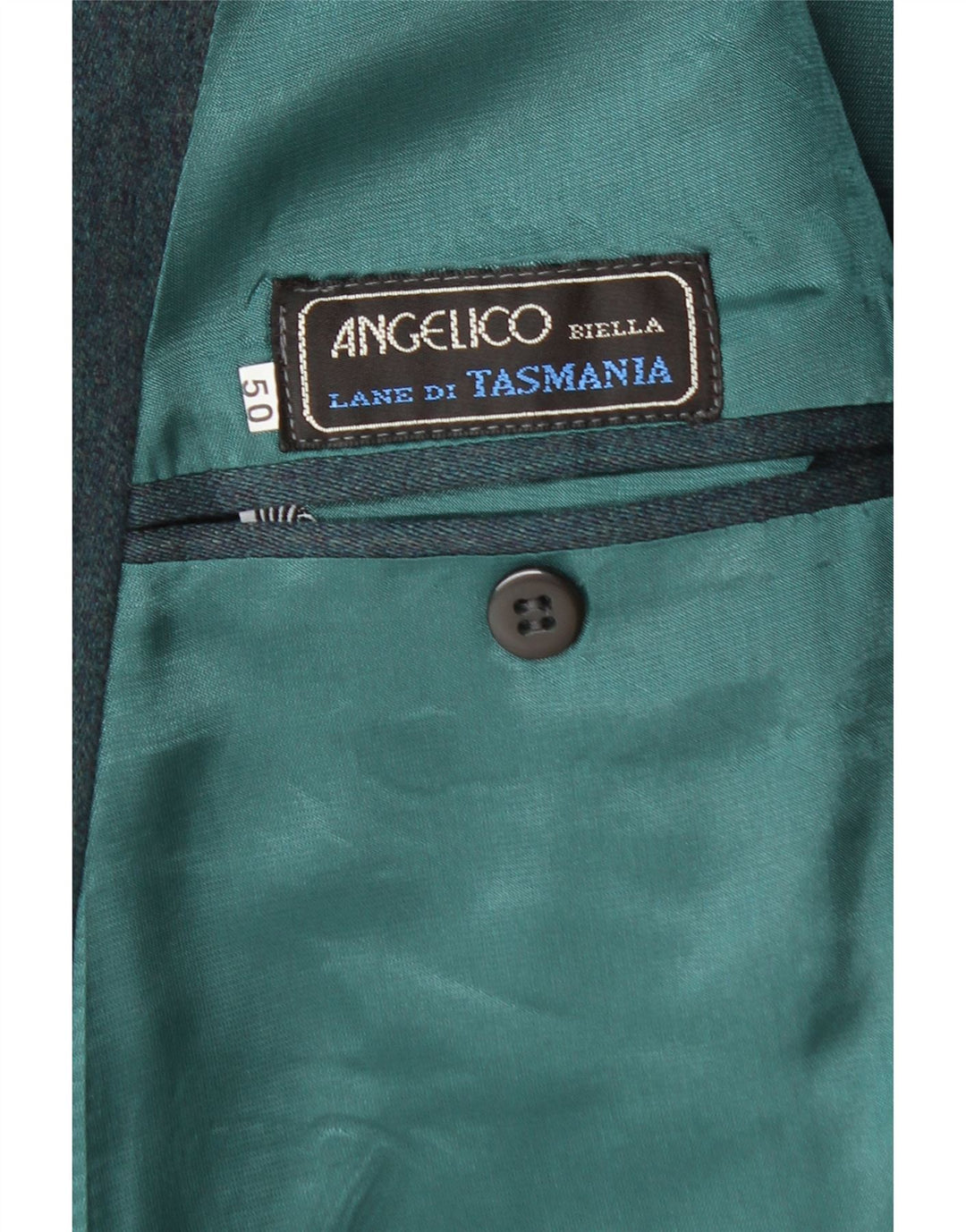 ANGELICO Abito da uomo doppio petto in 2 pezzi IT 50 Large W34 L30 Verde