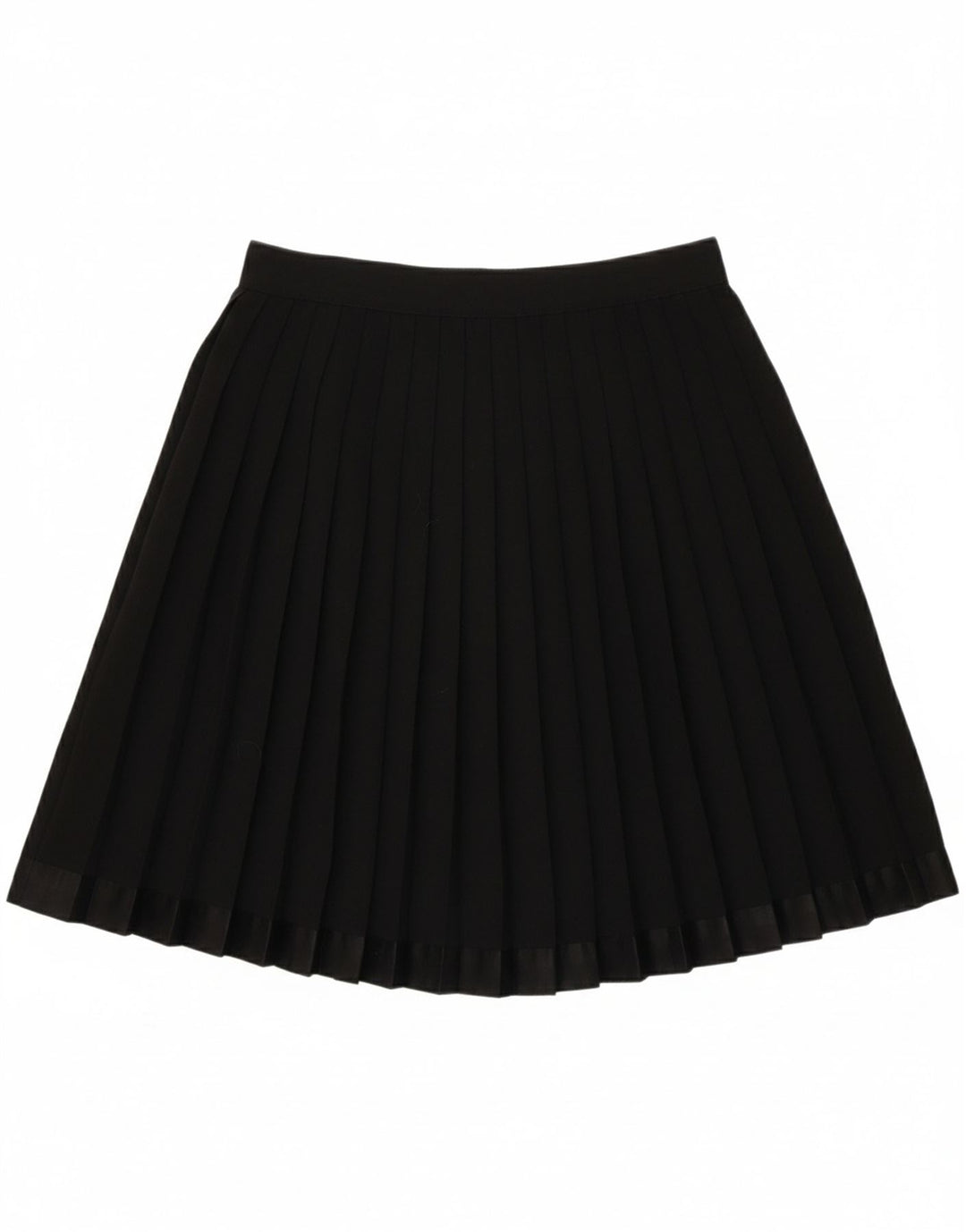 VINTAGE Womens Pleated Skirt IT 44 Medium W28 Black Acetate